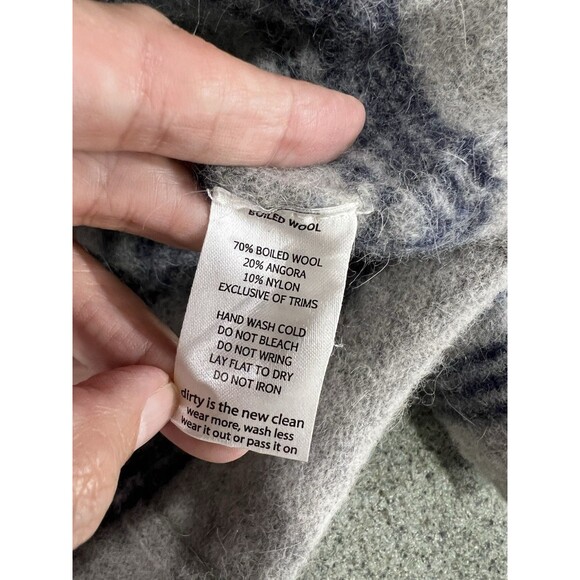 Horny Toad Women's Large Gray Boiled Wool Angora Nylon  Sweater Jacket - Picture 8 of 14